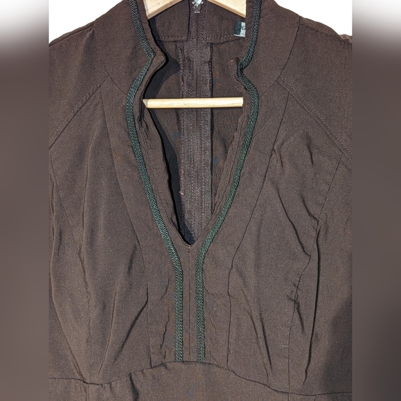 Le Chateau dark brown work dress, size medium by fit. Made in Canada. - Picture 3 of 5